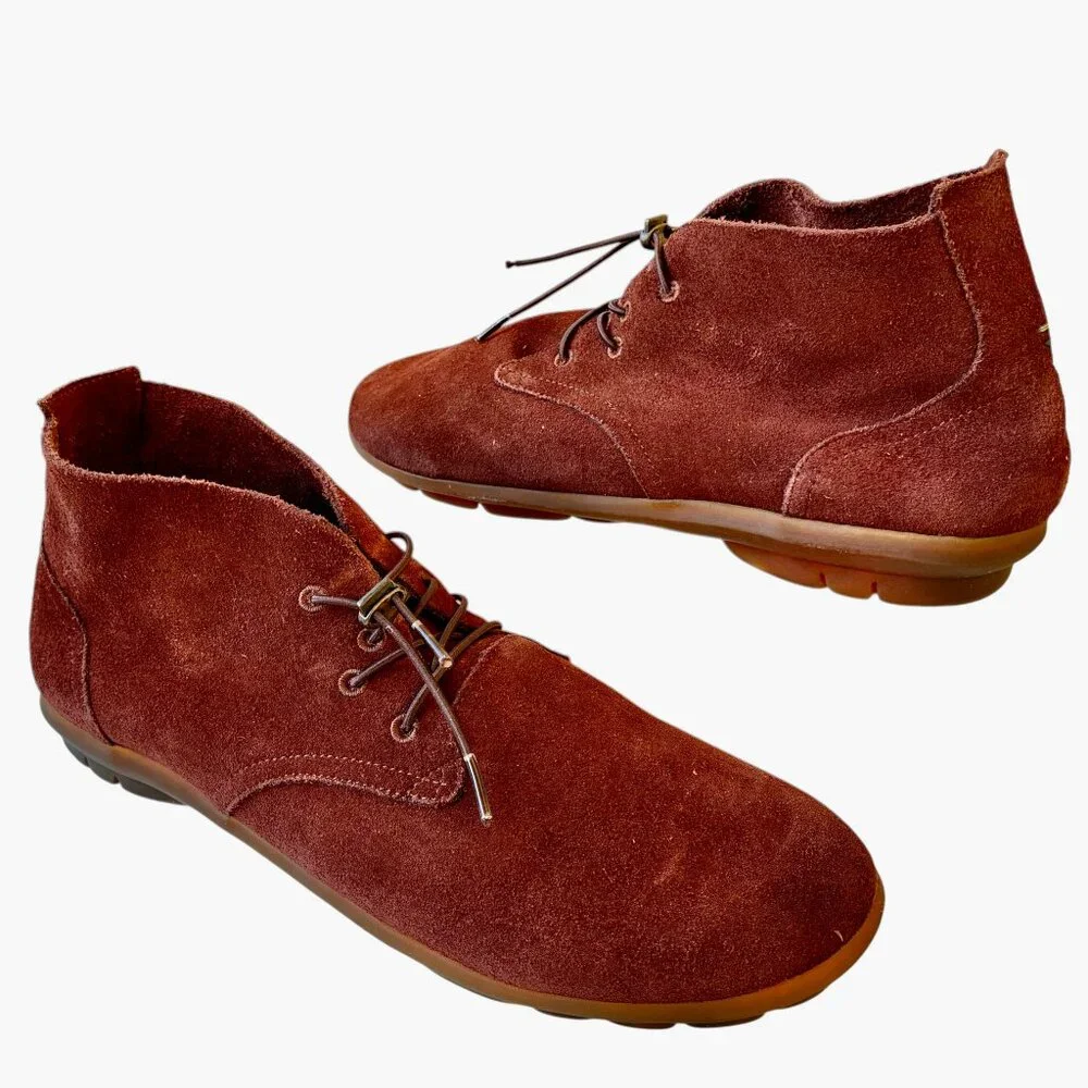 John Fluevog Earth Angel Budapest Brown Suede Chukka Boots Mens Size 13